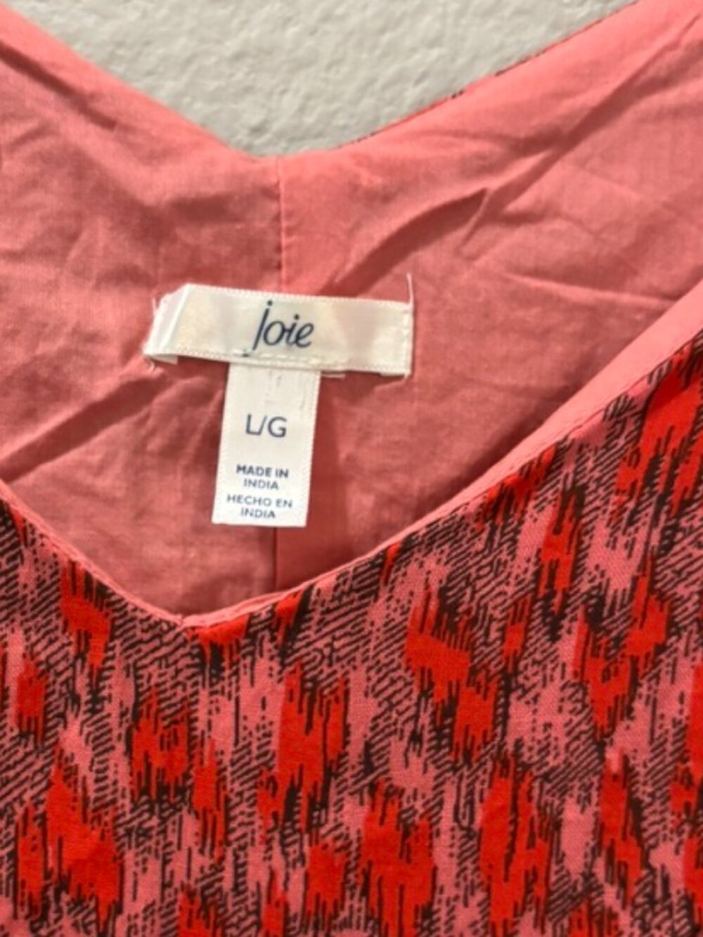 Joie Silk Blend Red Pink Print Sleeveless Maxi Dress Size Large NWT - Picture 3 of 5